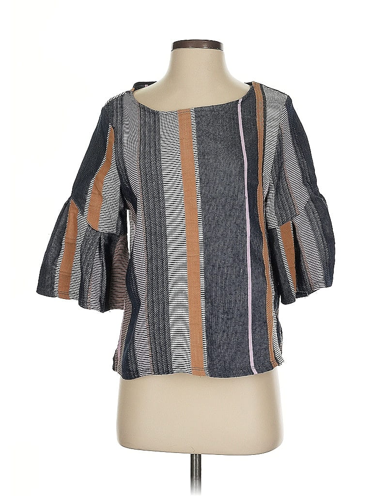 Pre-owned Left Coast By Dolan 3/4 Sleeve Blouse In Gray