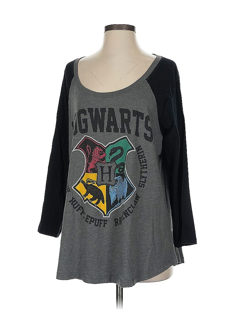 Harry Potter 100% Cotton Gray 3/4 Sleeve T-Shirt Size 2 - photo 1