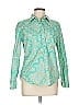 J.Crew Collection Paisley Green Teal Long Sleeve Blouse Size 10 - photo 1