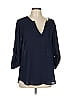 Collective Concepts 100% Polyester Blue 3/4 Sleeve Blouse Size L - photo 1