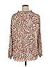 Belle By Kim Gravel 100% Polyester Animal Print Brown Long Sleeve Blouse Size 1X - photo 2