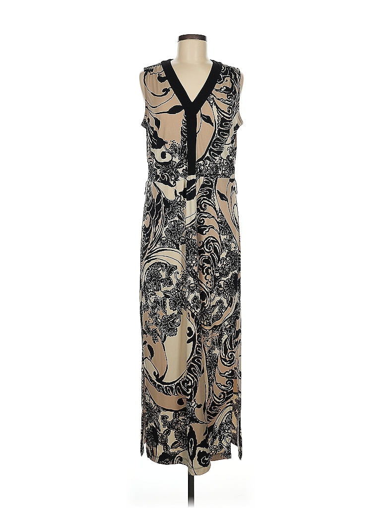 Jones Studio Paisley Gold Tan Cocktail Dress Size M - photo 1