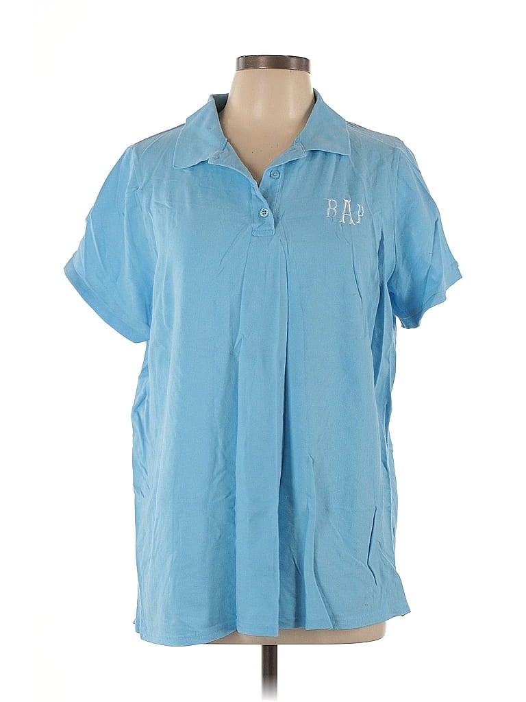 Woman Within Blue Short Sleeve Polo Size 18 - photo 1