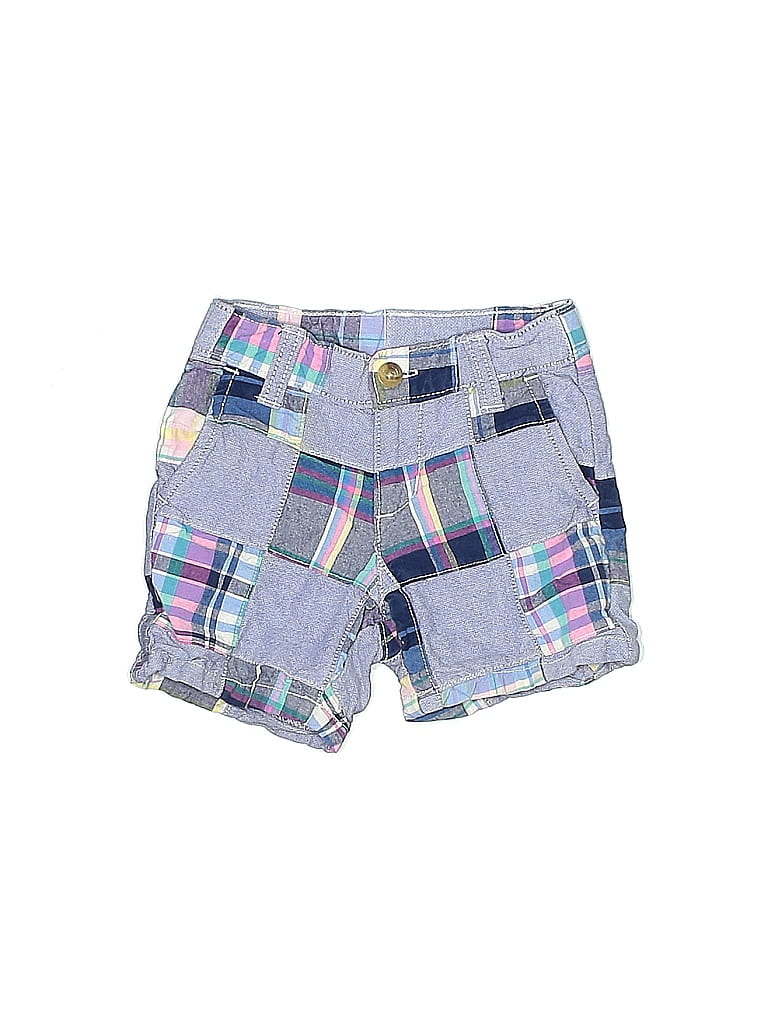Janie and Jack 100% Cotton Plaid Blue Shorts Size 6-12 mo - photo 1