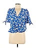 Heartloom 100% Polyester Blue Short Sleeve Blouse Size M - photo 1