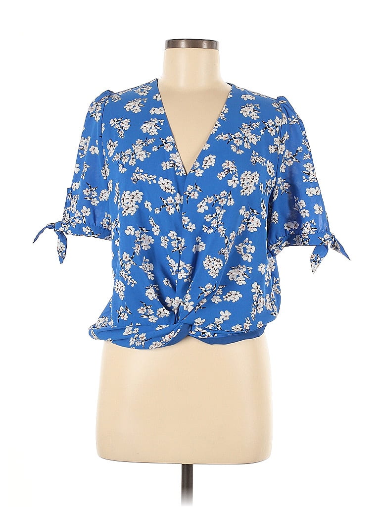 Heartloom 100% Polyester Blue Short Sleeve Blouse Size M - photo 1