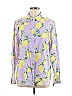 Belle By Kim Gravel Print Purple Long Sleeve Blouse Size M - photo 1