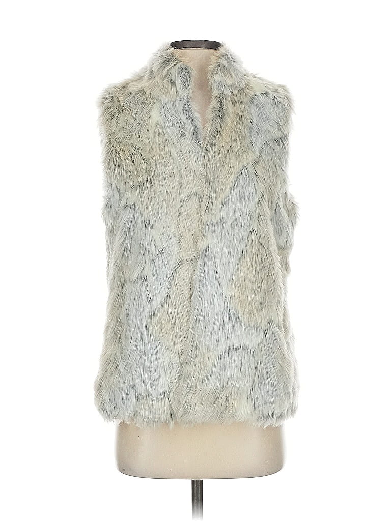 Jack by BB Dakota Silver Faux Fur Vest Size S - photo 1