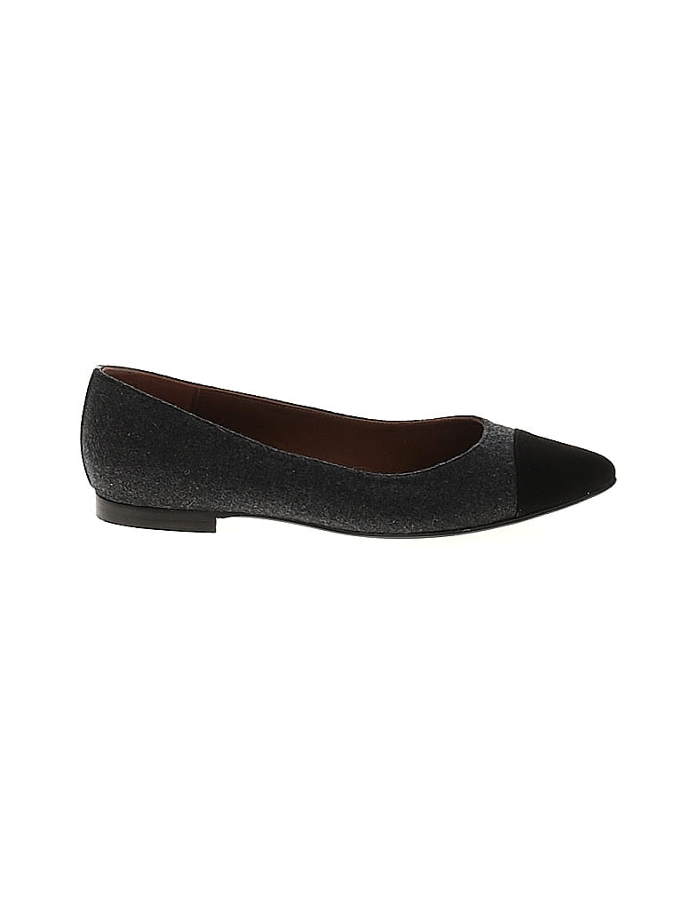 Margaux 100% Leather Black Gray Flats Size EU 38 1/2 - photo 1