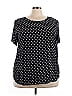 Cj Banks 100% Rayon Polka Dots Black Short Sleeve Top Size 3X - photo 1