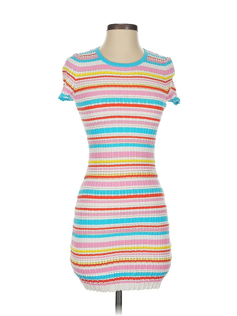 Solid & Striped Stripes Orange Casual Dress Size S - photo 1