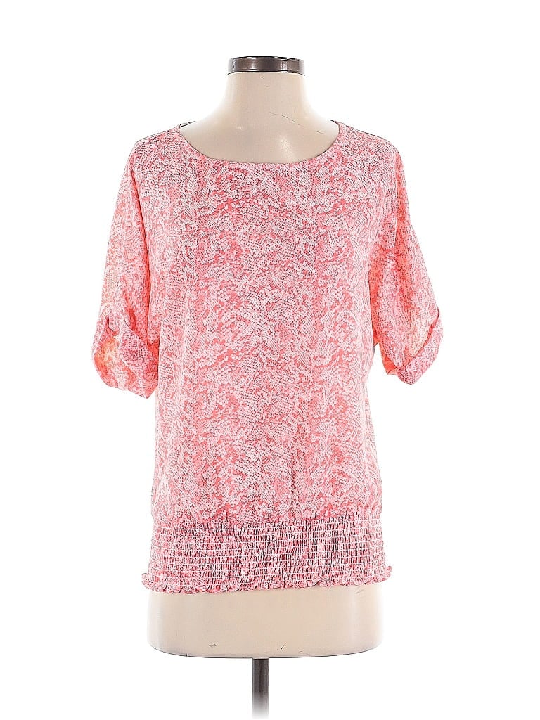 Belle By Kim Gravel Pink Short Sleeve Blouse Size XXS - photo 1