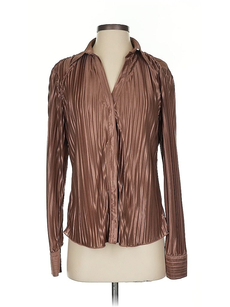 ASTR Pre-owned Long Sleeve Blouse In Brown