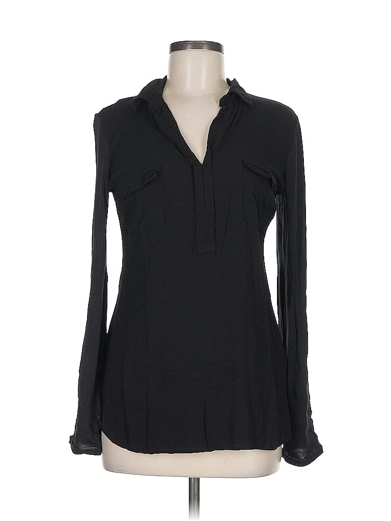 Pre-owned Splendid Long Sleeve Blouse In Black