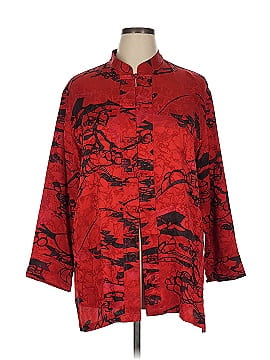 Chico's Design Long Sleeve Silk Top