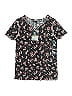 Art Class Floral Black Short Sleeve Henley Size 10 - photo 1