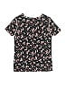 Art Class Floral Black Short Sleeve Henley Size 10 - photo 2