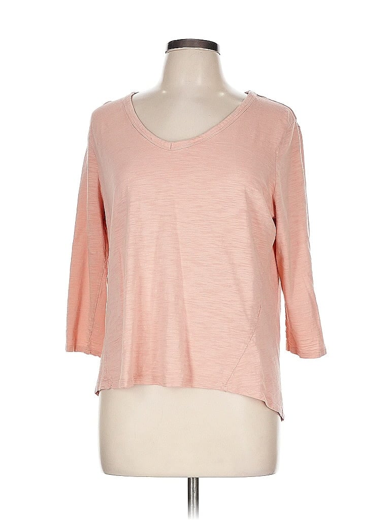 Click to view more detailed imagery on our partner's website Pre-owned Chico's 3/4 Sleeve T-shirt In Pink