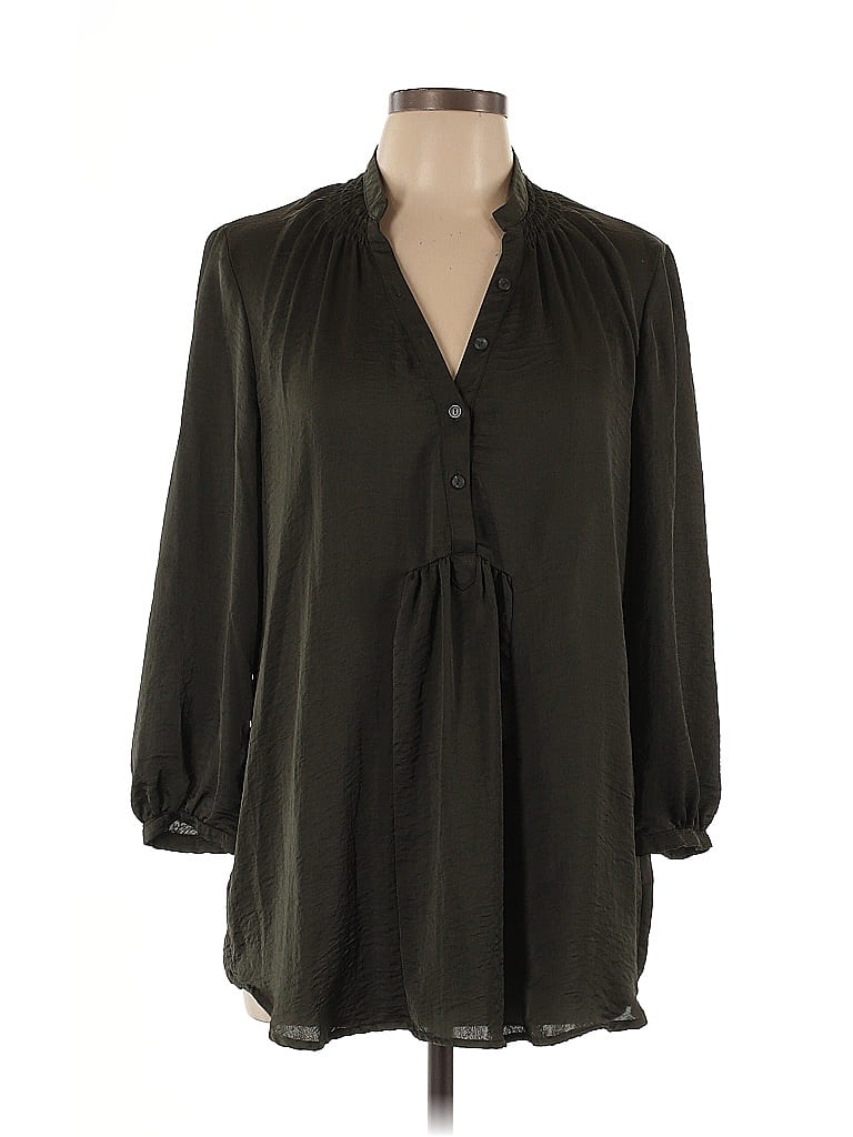 Mossimo 100% Polyester Black Long Sleeve Blouse Size L - photo 1