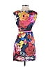 Leifsdottir 100% Silk Print Purple Blue Cocktail Dress Size 0 - photo 2