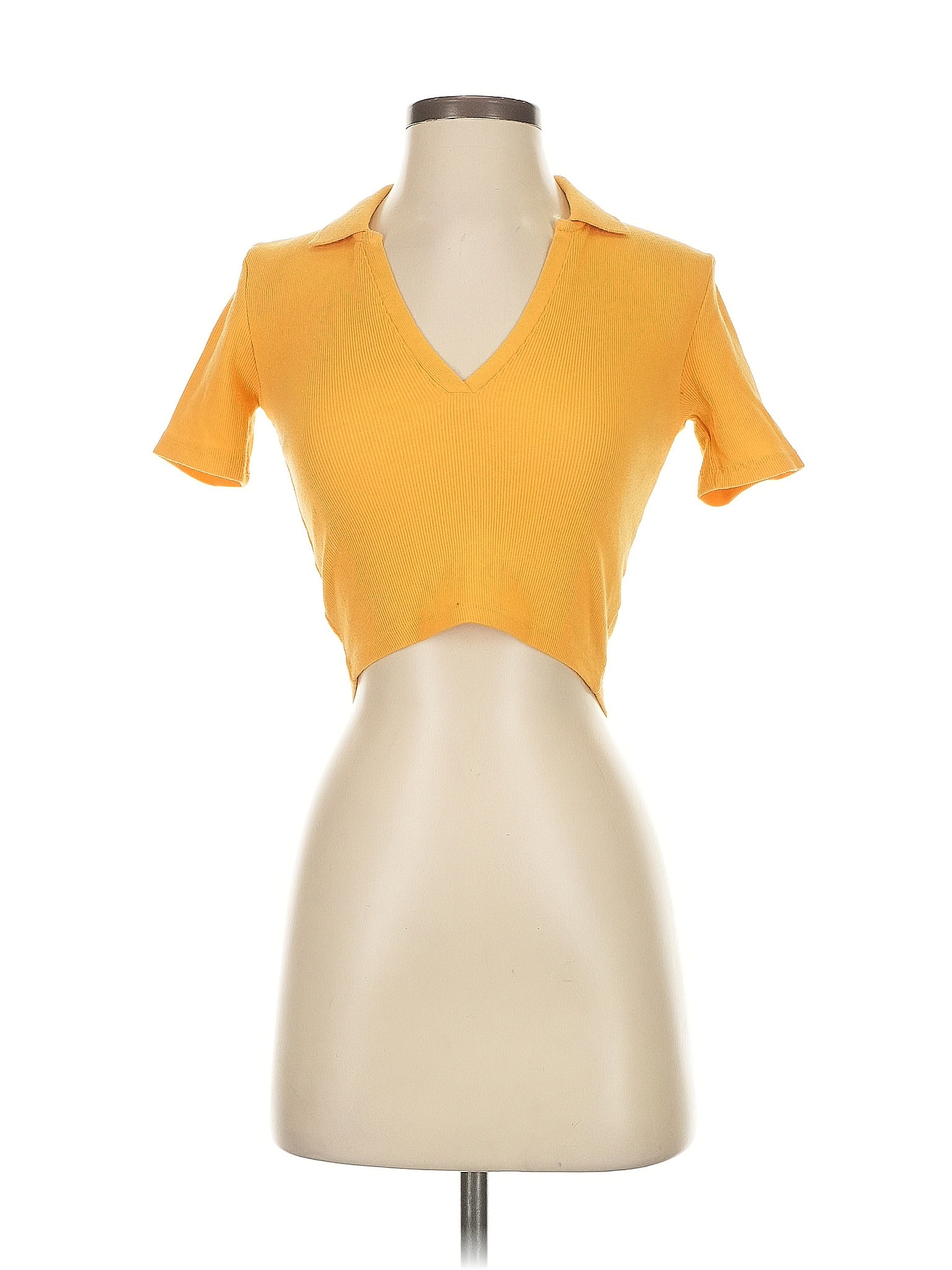 Zara Yellow Short Sleeve Top Size S