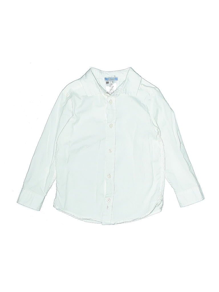 Jacadi 100% Cotton Solid Teal Long Sleeve Button-Down Shirt Size 3 - photo 1