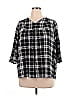 Lane Bryant Outlet 100% Rayon Black 3/4 Sleeve Blouse Size 14 - photo 1