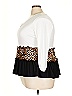 B Famous #USA Animal Print Ivory 3/4 Sleeve T-Shirt Size 2X - photo 5