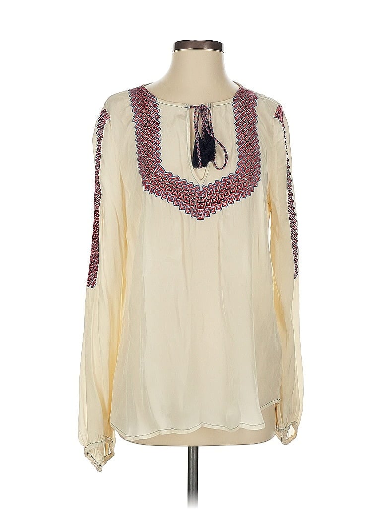 Pre-owned Plenty By Tracy Reese Long Sleeve Blouse In White