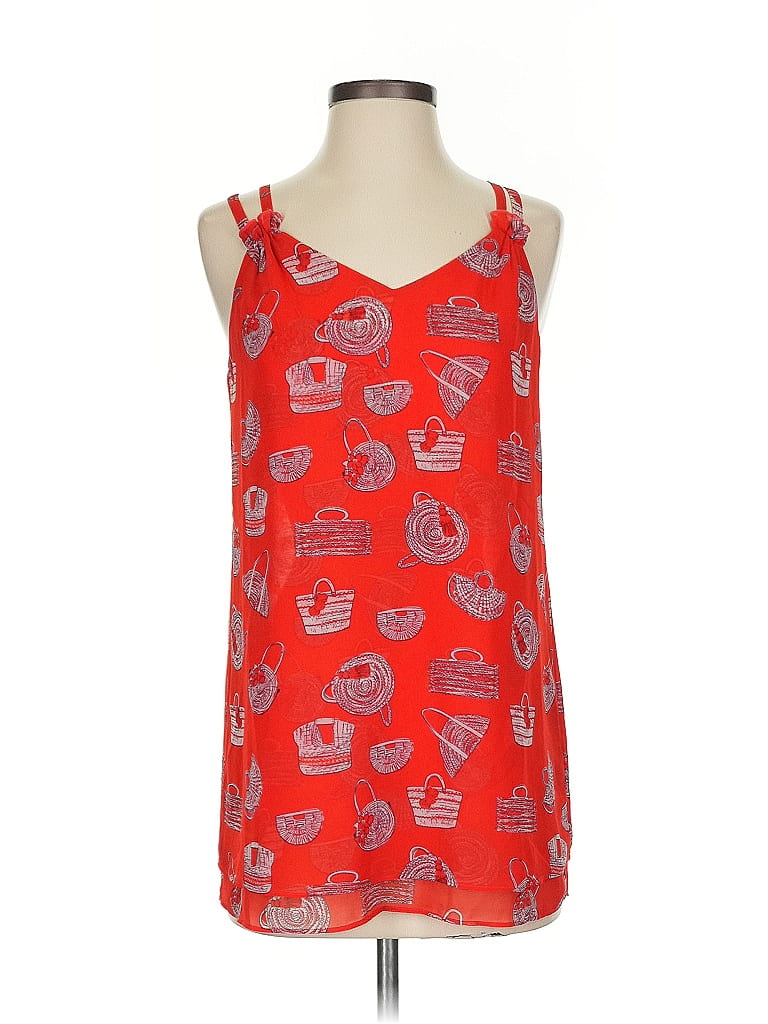 Pre-owned Cabi Sleeveless Top Red Sweetheart Neckline Tops
