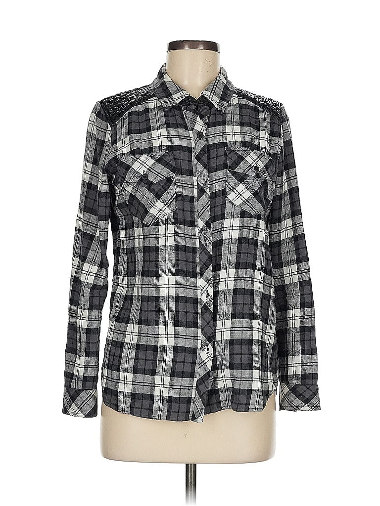 Pre-owned Generation Love Long Sleeve Button Down Shirt In Gray