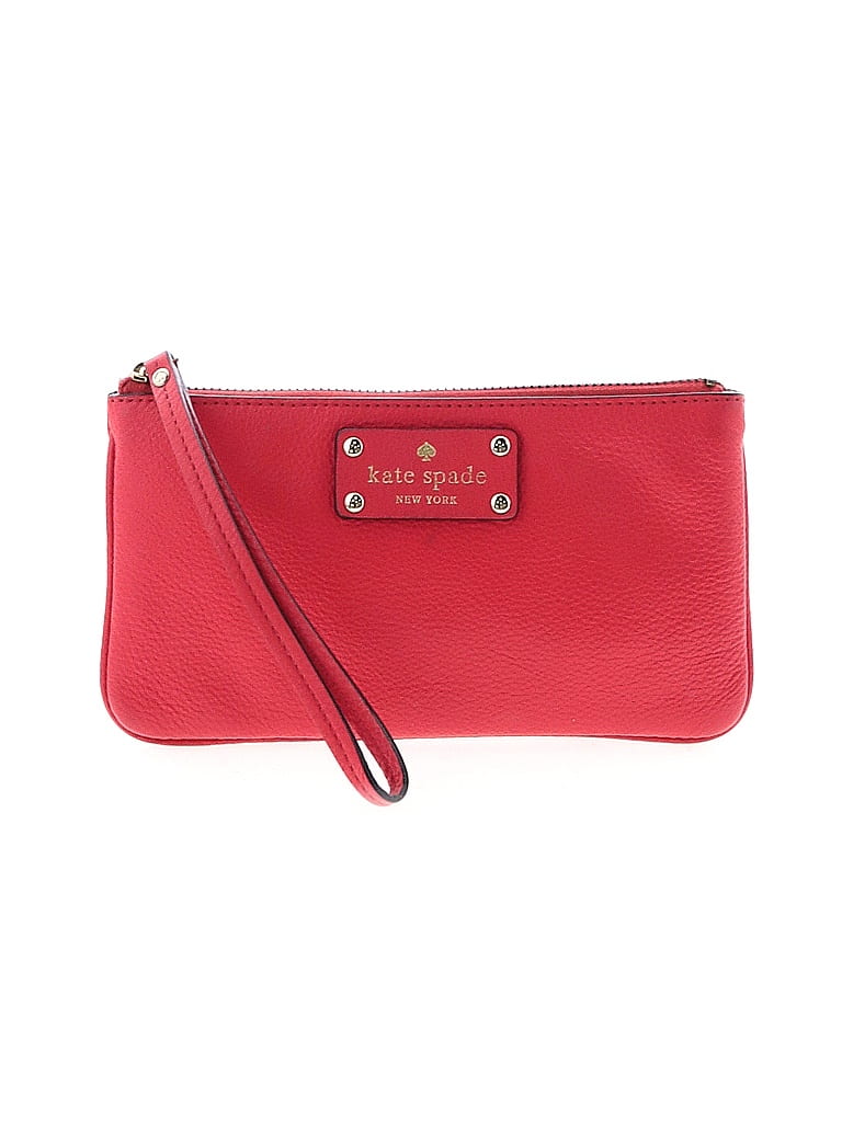 Kate Spade New York 100% Cow Leather Red Pink Leather Wristlet One size - photo 1