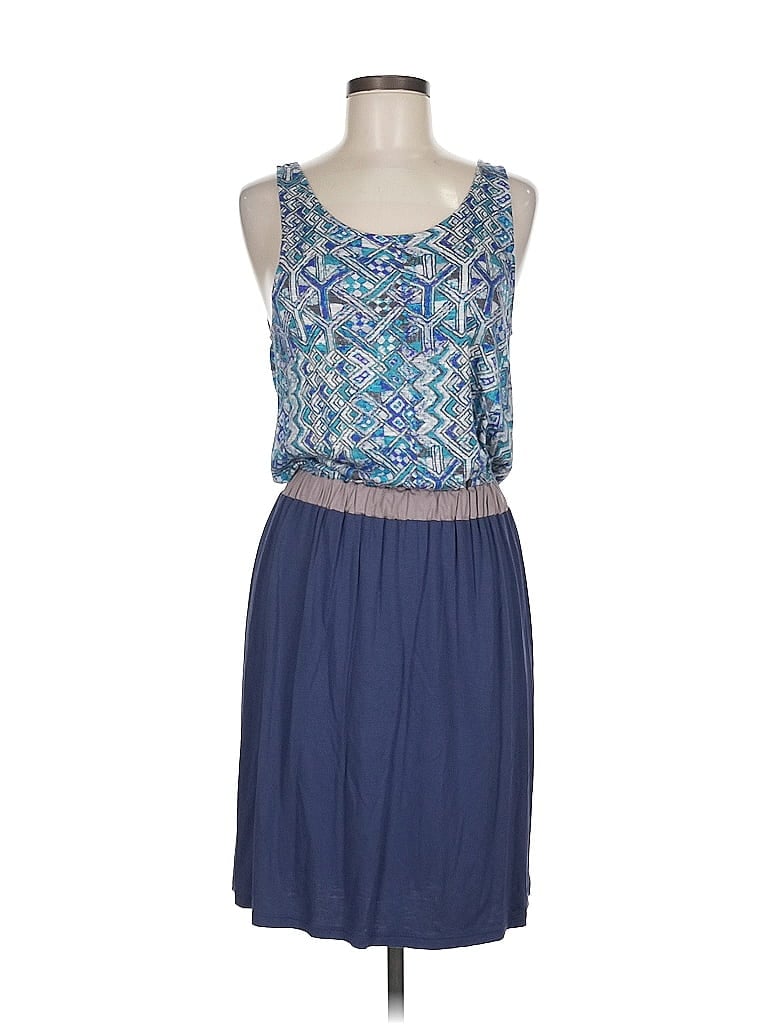 Lush 100% Rayon Paisley Blue Casual Dress Size M - photo 1