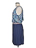 Lush 100% Rayon Paisley Blue Casual Dress Size M - photo 5