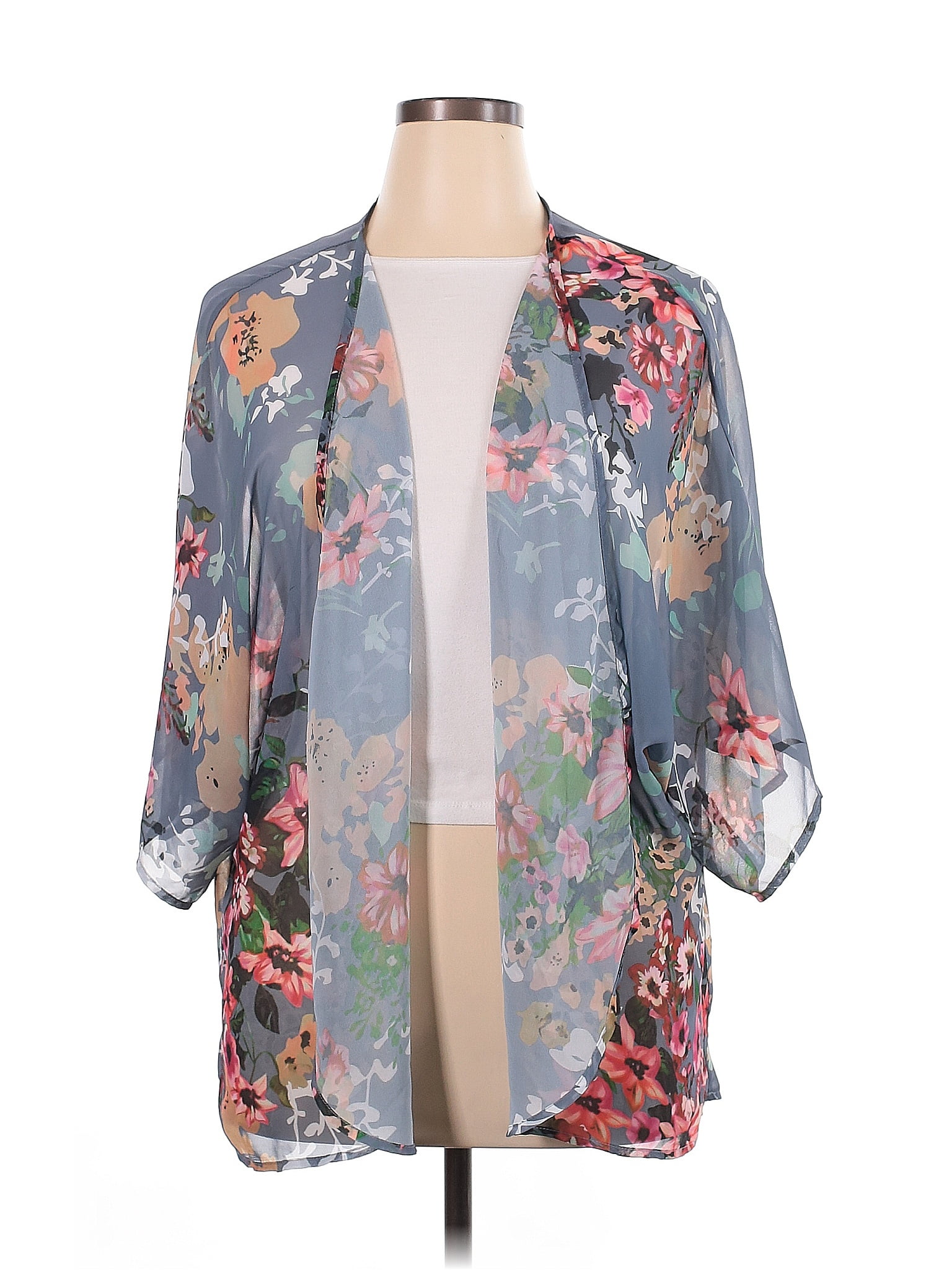 Unbranded 100% Polyester Gray Kimono Size XL