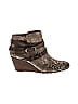 Sofft 100% Leather Brown Gold Wedges Size 11 - photo 1
