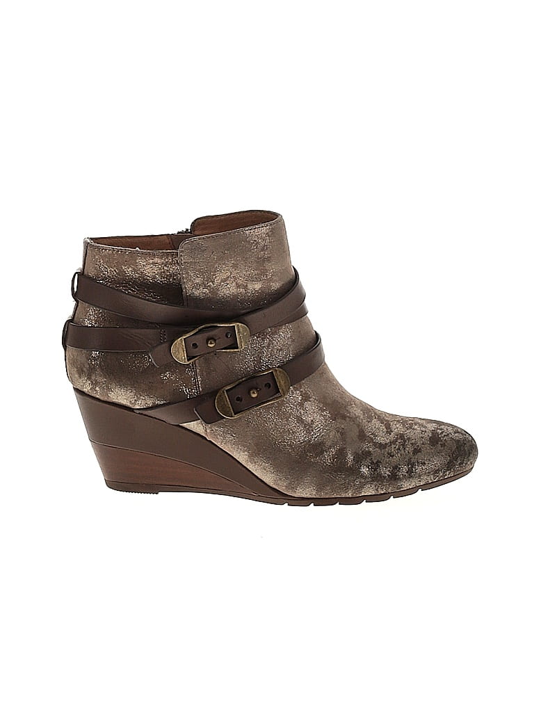 Sofft 100% Leather Brown Gold Wedges Size 11 - photo 1