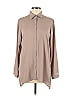 Soprano 100% Polyester Solid Tan Long Sleeve Blouse Size M - photo 1