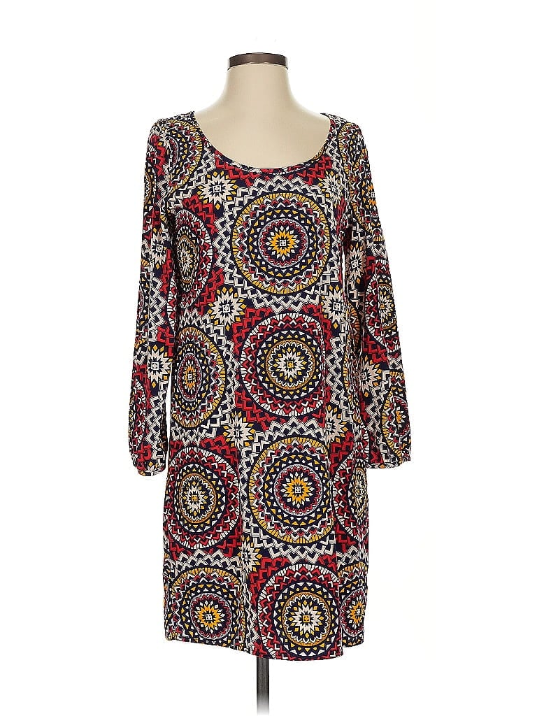 Peach Love Cream California 100% Polyester Paisley Burgundy Casual Dress Size S - photo 1