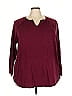 Terra & Sky Burgundy 3/4 Sleeve Top Size 3X - photo 1