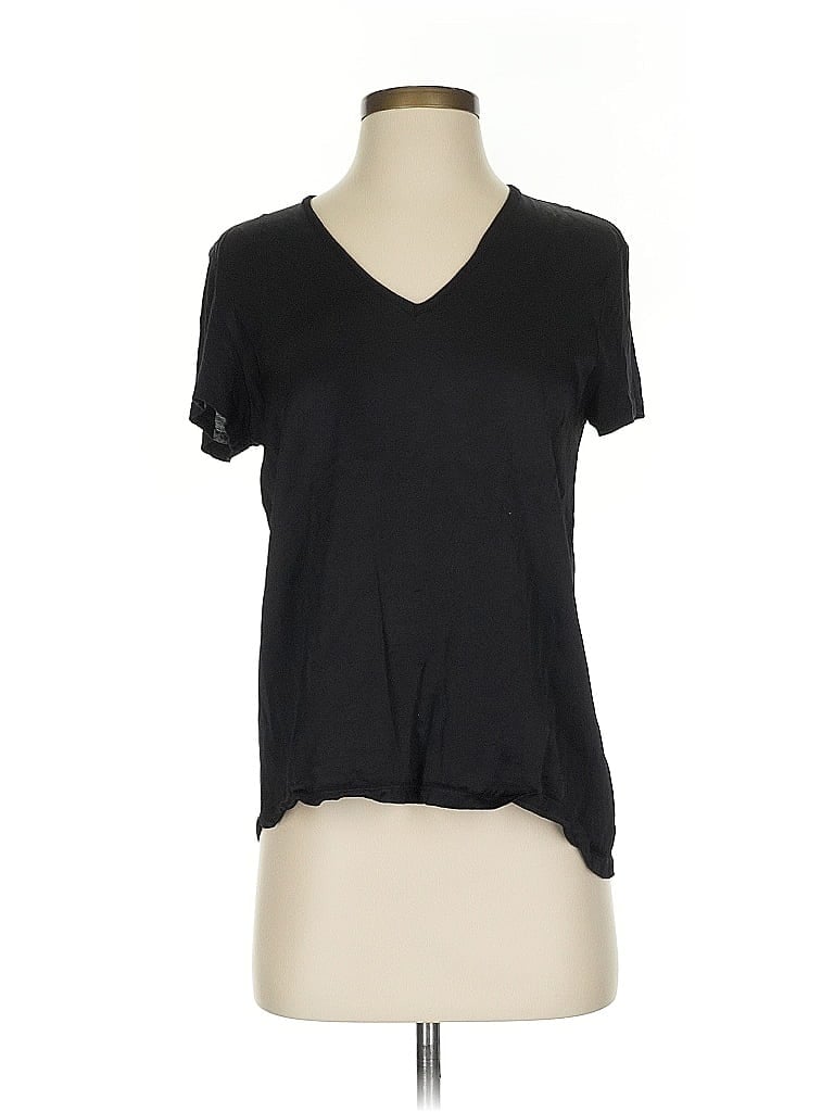 Click to view more detailed imagery on our partner's website Pre-owned Xcvi Short Sleeve Top Black V Neck Tops