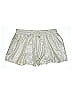 Heartloom 100% Polyester Metallic Silver Shorts Size L - photo 1