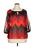 B.wear 100% Polyester Red 3/4 Sleeve Blouse Size 2X - photo 1