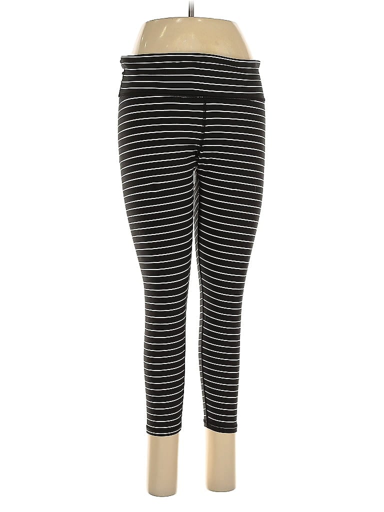 Gap Fit Stripes Black Leggings Size L - photo 1