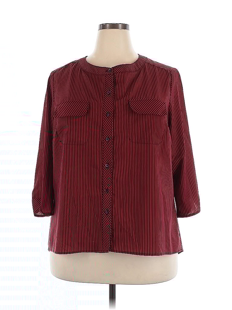 Notations Burgundy 3/4 Sleeve Blouse Size 2X - photo 1