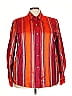 Linda Allard Ellen Tracy 100% Acetate Stripes Orange Long Sleeve Blouse Size 22 - photo 1