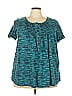 Woman Within Teal Short Sleeve Henley Size 22 - photo 1