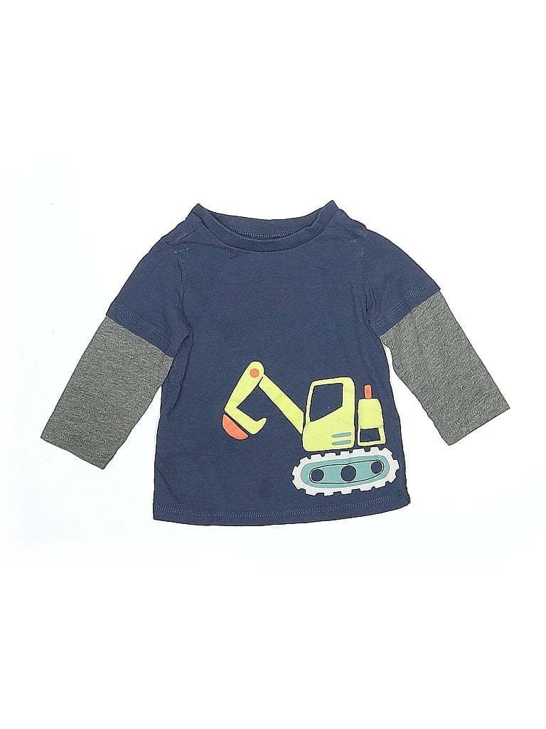 First Impressions 100% Cotton Blue 3/4 Sleeve T-Shirt Size 6-9 mo - photo 1