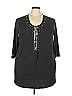 Roaman's Black 3/4 Sleeve Blouse Size 22 - photo 1