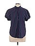 Xirena Stripes Purple Short Sleeve Blouse Size XS - photo 1